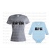 Pack Camiseta gris MA/MA + body MI/NI rosa o azul