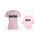 Pack Camiseta gris MA/MA + MI/NI rosa